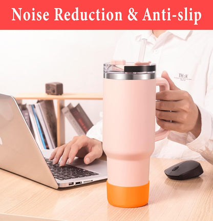 KTKUDY 2Pcs Silicone Boot for Stanley Quencher Tumbler 30 oz 40 oz & IceFlow 20 oz 30 oz & Fit Owala Freesip Water Bottle & Fit Hydro Flask & More - Cup Bottom Accessories Fit Stanley Cup