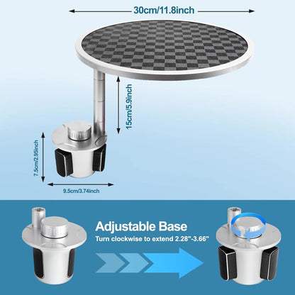 Car Tray Table & Car Desk for Laptop with 2 Risers and Anti-Slip Pad, 360° Rotating Cup Holder for Working and Eating Compatible with Tesla Model 3/Y/S, Ford F150/Explorer/Maverick & Most Vehicles/EV