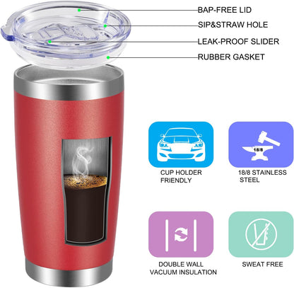 VEGOND 20oz Tumbler with Lid and Straw Stainless Steel Tumbler Cup Bulk Vacuum Insulated Double Wall Travel Coffee Mug Powder Coated Coffee Cup, Black, 12 Pack