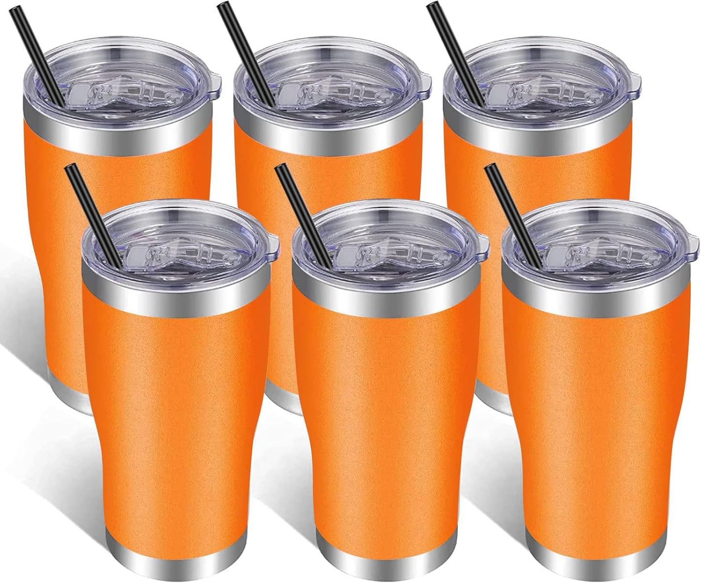 VEGOND 20oz Tumbler Stainless Steel Tumbler Cup with Lid And Straw Vacuum Insulated Double Wall Travel Coffee Mug(Orange 1 Pack)