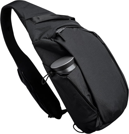 ALPAKA Metro Crossbody Left Shoulder 7.5L - Crossbody Bag Men,Sling Backpack - Fits 11" Tablet - Single Shoulder with YKK Zipper - Expandable Water Bottle Pocket - Phone Sleeve- Black Axoflux 210D