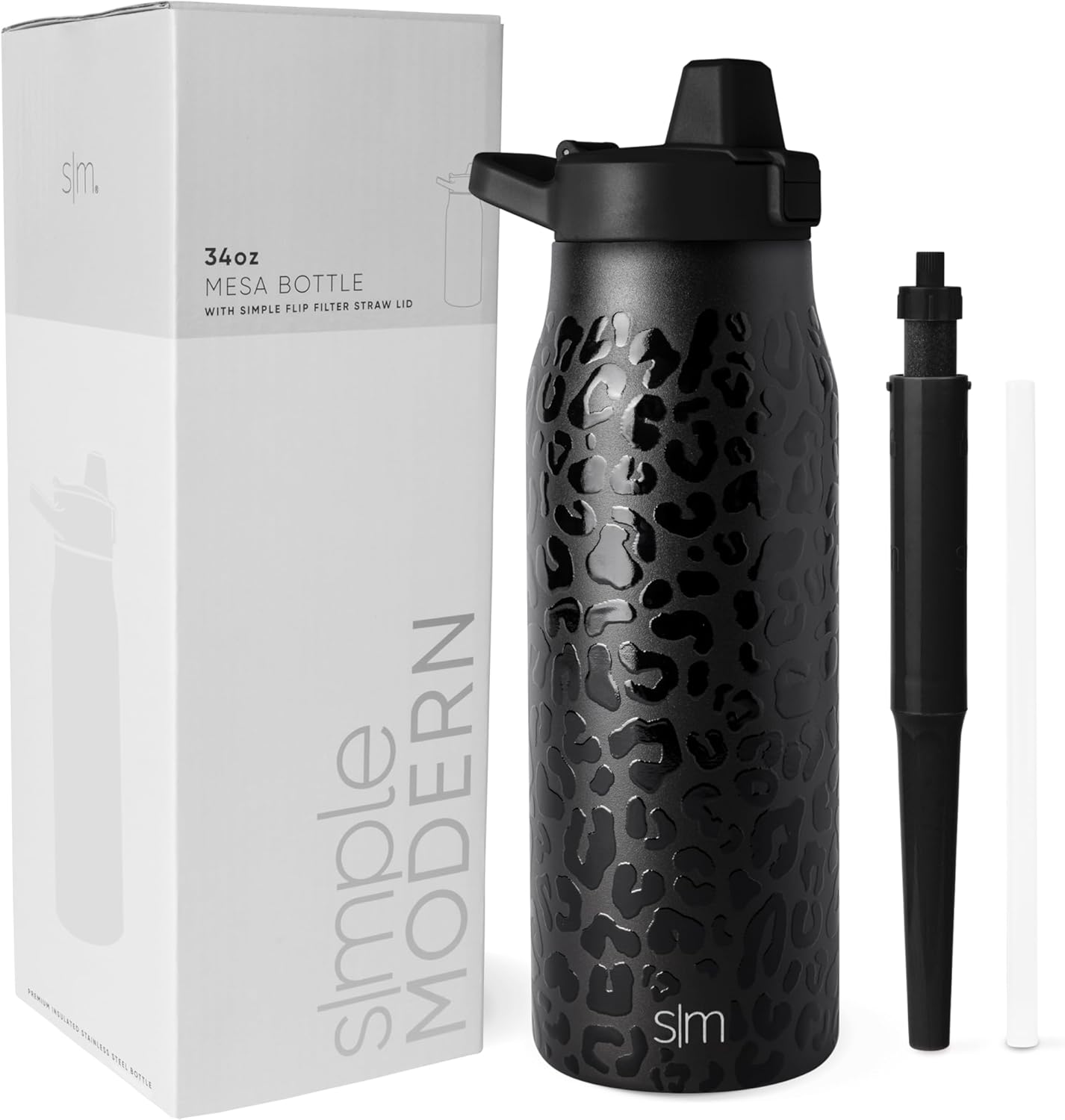 Simple Modern Filtered Water Bottle | Insulated Stainless-Steel Carbon Filter Travel Water Bottles | Reusable for Clean Drinking Water On The Go | 34oz, Sea Glass Sage