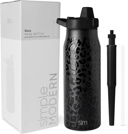 Simple Modern Filtered Water Bottle | Insulated Stainless-Steel Carbon Filter Travel Water Bottles | Reusable for Clean Drinking Water On The Go | 34oz, Sea Glass Sage