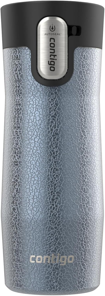 Contigo AUTOSEAL West Loop Vacuum-Insulated Stainless Steel Travel Mug with Easy-Clean Lid 12 oz Blueberry
