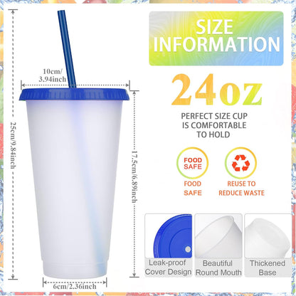 Honeydak 15 Pack Tumbler with Straw and Lid Bulk Cups for Gifts Water Bottle Iced Coffee Travel Mug Cup Reusable Plastic Tumblers for Party Birthdays 24-27 oz (Solid Color)