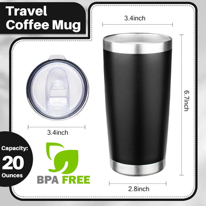 20oz Tumbler with Lid Double Wall Vacuum Insulated Travel Coffee Mug Stainless Steel Thermal Cup Powder Coated Sturdy Coffee Tumbler for Hot and Cold Beverage (Baby blue,1)