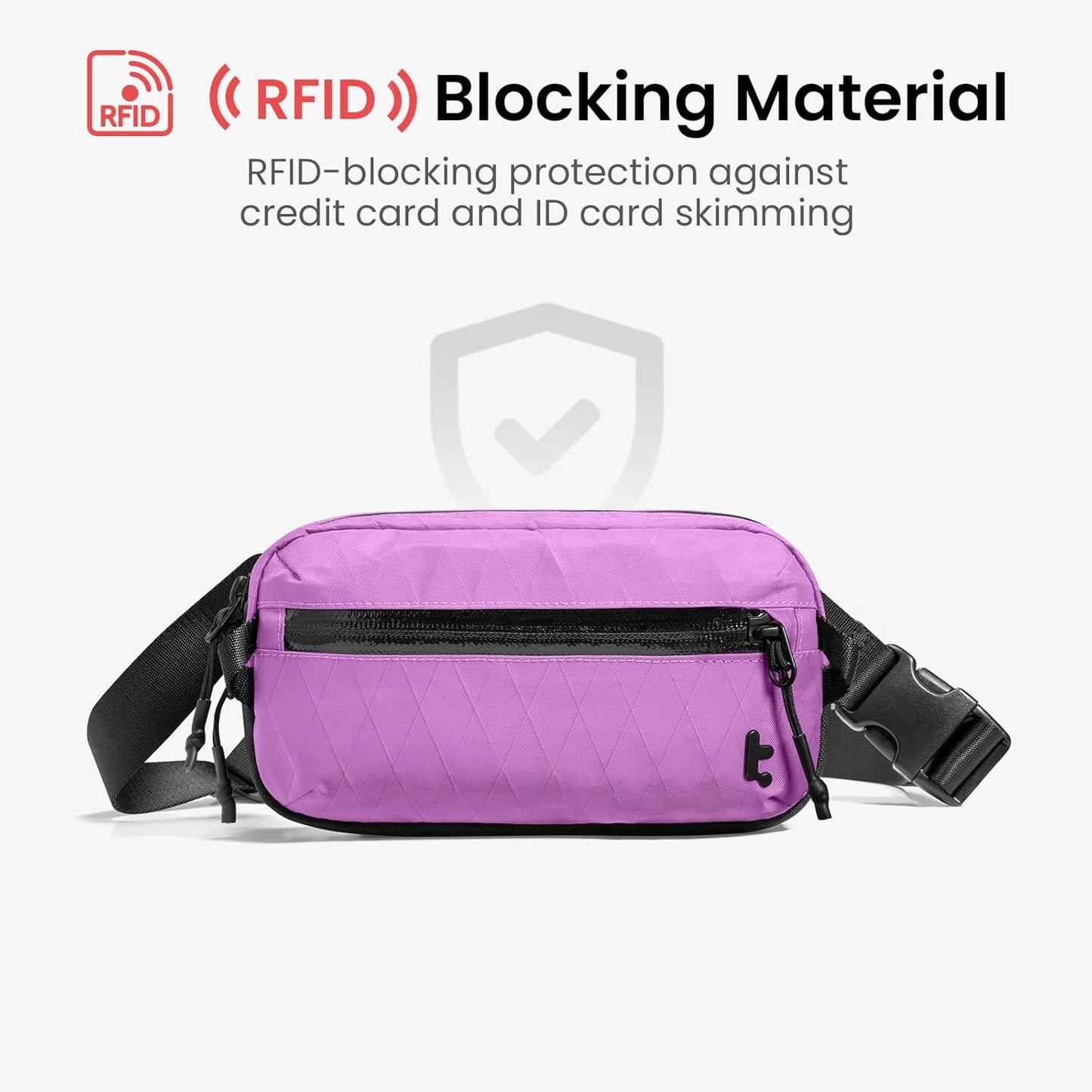 tomtoc 3.5L Sling Bag with RFID Blocking, Crossbody Bag Chest Shoulder Pack for Men and Women, Water-resistant Lightweight Casual Waist Fanny Pack for Travel/Daily Use
