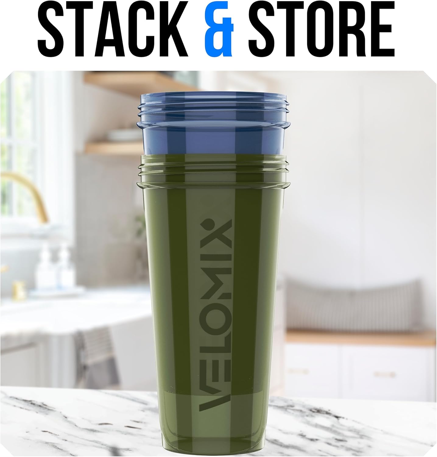 VELOMIX -2 Pack- 28 oz Protein Shaker Bottles for Protein Mixes - 2x Wire Whisk | Leak Proof Shaker Cups for Protein Shakes | Protein Shaker Bottle Pack (Black/Transparent)