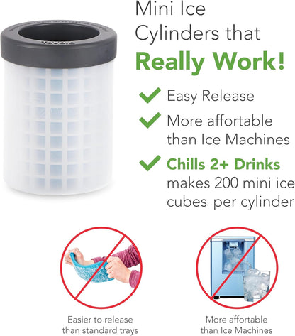 Tovolo Mini Ice Cylinder- Squeeze & Release- Set of 2, 1000422, Gray