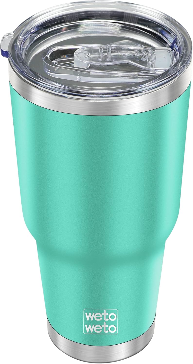 WETOWETO 30oz Tumbler with Lid, Stainless Steel Vacuum Insulated Water Coffee Tumbler, Double Wall Powder Coated Travel Mug Thermal Cup for Home Outdoor (Navy Blue, 1 Pack)