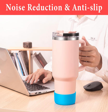 KTKUDY 2Pcs Silicone Boot for Stanley Quencher Tumbler 30 oz 40 oz & IceFlow 20 oz 30 oz & Fit Owala Freesip Water Bottle & Fit Hydro Flask & More - Cup Bottom Accessories Fit Stanley Cup