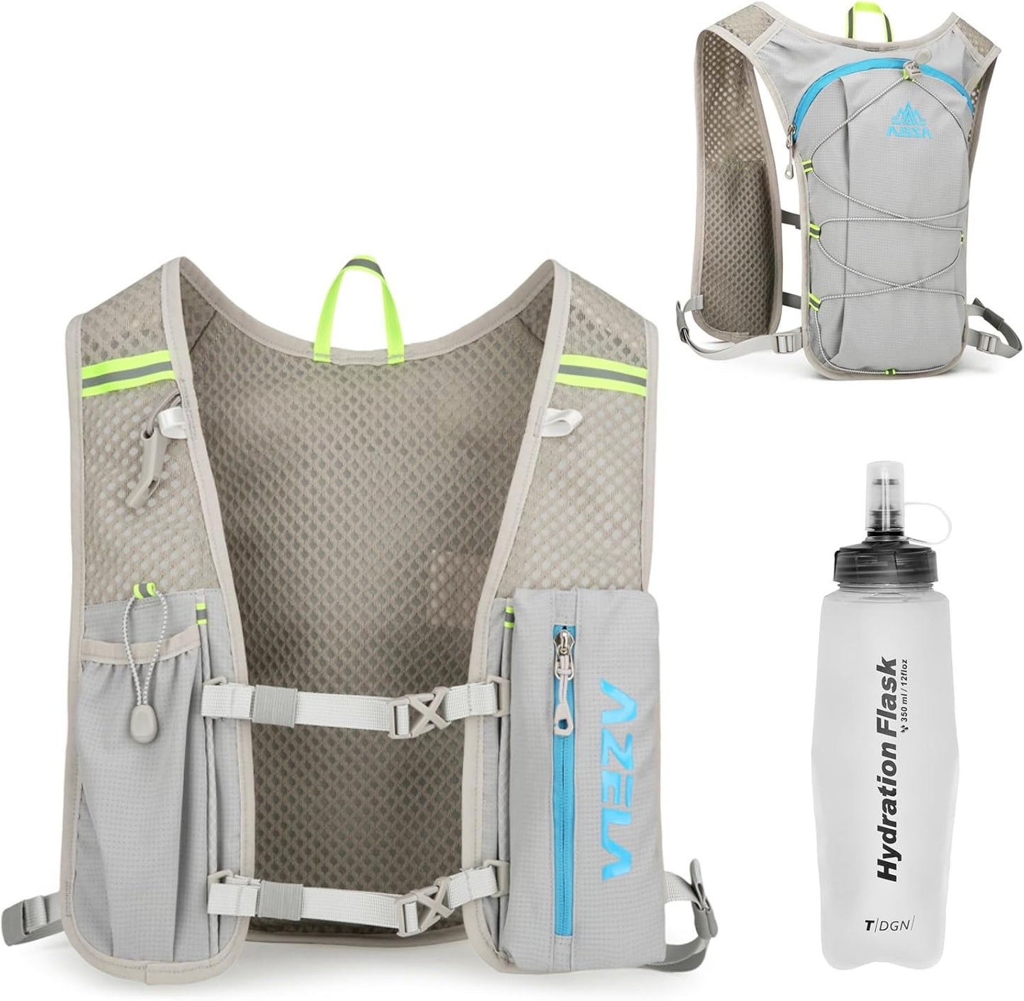 Azarxis Running Water Bottles Flask BPA Free Leakproof Hydration Vest Packs Waist Belt Replacement for Triathlon Marathon Hiking Cycling Climbing Runner