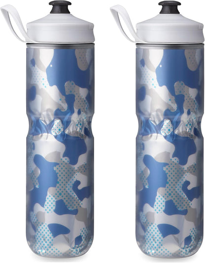 HydraPak | Polar Bottle - Polar Sport Insulated Water Bottle - BPA-Free, Sport & Bike Squeeze Bottle with Handle (Pulse Blue, 700ml / 24oz)