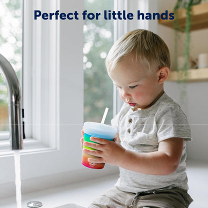 Silipint 8oz Silicone Tumbler with Straw and Lid – Unbreakable, BPA Free, Non-Toxic, Dishwasher, Microwave, Freezer Safe Tumbler Cup – Drinkware for Juice, Smoothies, Coffee (Cool Berry Crush)