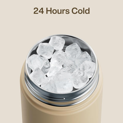 ENCOOL Insulated Water Bottle with Straw Stainless Steel Water Bottle, Leak-Proof, BPA-Free, Double Wall Vacuum Keeps Cold for 24 Hours for Sports, Travel, School (26 oz, Cotton Candy) - Colors A