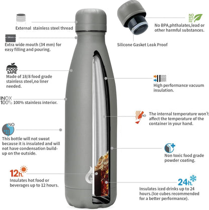 BJPKPK Insulated Water Bottle 12oz Small Stainless Steel Water Bottles Reusable Metal Thermal Keep Cold and Hot,Dreamy Purple - Colors B
