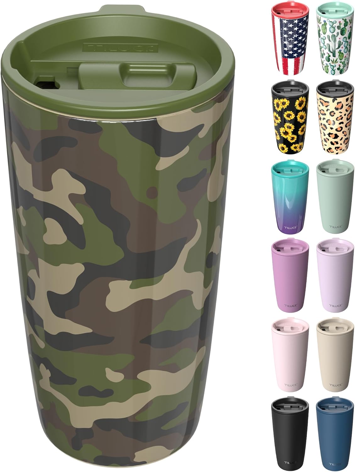 TILUCK 20 oz Insulated Tumbler with BPA-Free Lid, Stainless Steel Vacuum Travel Coffee Mug, Double Wall Coffee Tumbler（20oz，Matte DarkBlue）
