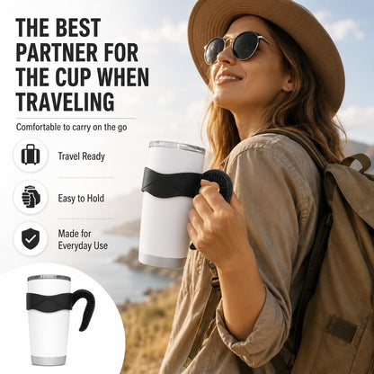 Hyturtle 1Pcs Stylish and Functional Black Tumbler Handle Fits Only For 20 OZ YETI Tumbler - Secure Grip, Lightweight, Dishwasher Safe - Ideal for Travel and Outdoor Activities - BPA Free