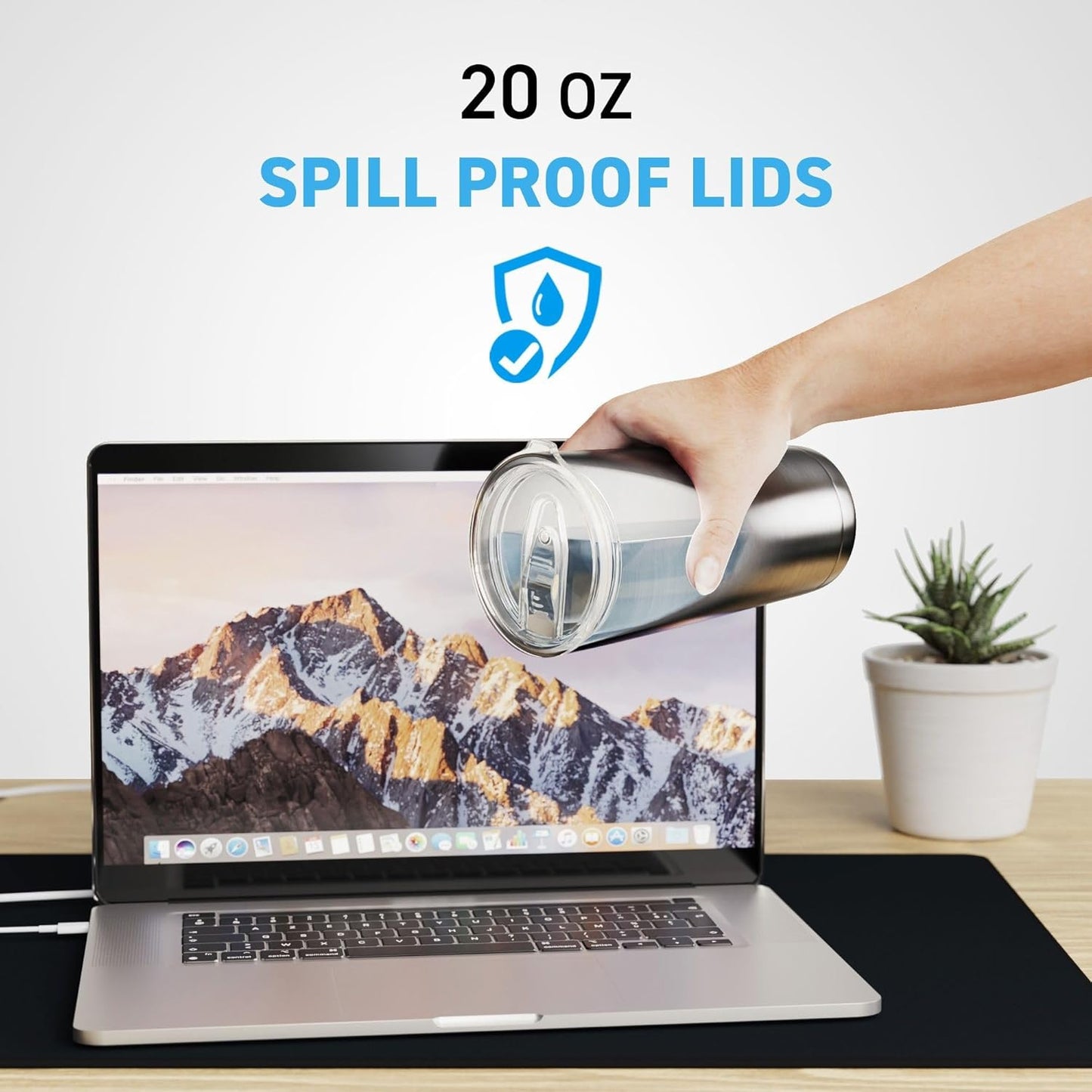 20 & 10 oz Pack of 4 Replacement Lids for Yti Tumblers - 3.3 Inch Diameter - Spill Proof Lids Silicon Sliding Covers, Fits Yti Tumblers, Hydro Flsk, Reusable No Leak Design, Splash Resistant Mug