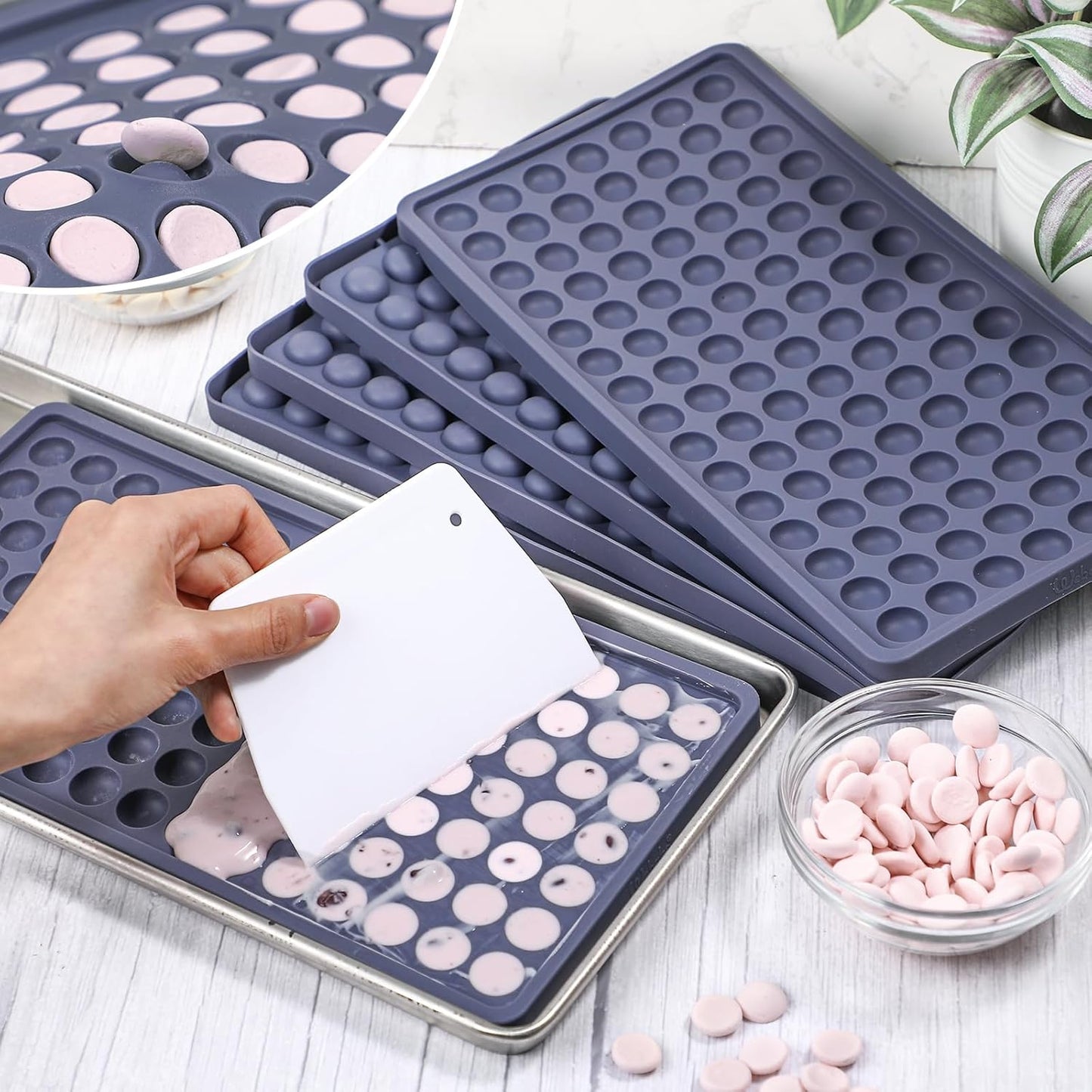 Webake Silicone Water Bottle Ice Cube Trays Mold Set of 2, Easy Release Long Ice Cube Sticks For Cocktail and Whisky