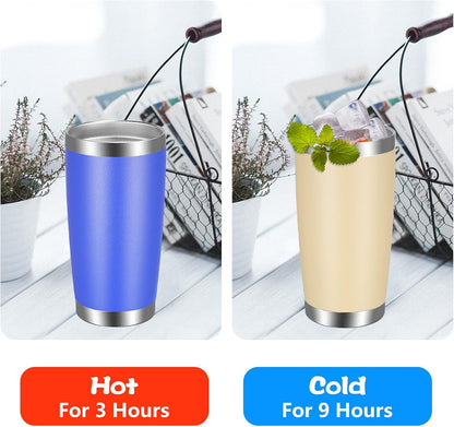 VEGOND 20oz Tumbler with Lid and Straw Stainless Steel Tumbler Cup Bulk Vacuum Insulated Double Wall Travel Coffee Mug Powder Coated Coffee Cup, Black, 12 Pack