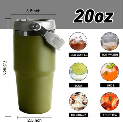 30 oz Tumbler with Handle and Straw Lid, Double Walled Vacuum Insulated Water Bottle Leakproof Tumbler Travel Coffee Mug Thermal Cup, Cupholder Friendly for Office, Home, Sport, Pink
