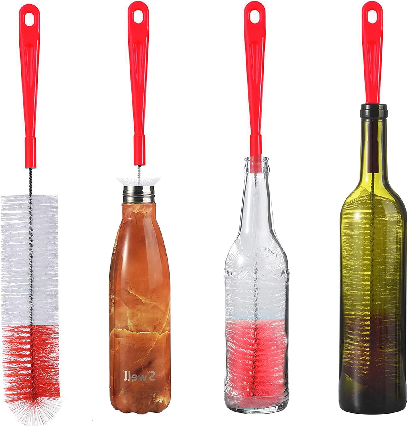 ALINK 17 inch Extra Long Bottle Cleaning Brush Cleaner for Washing Narrow Neck Beer/Wine/Thermos, Brewing Bottles, Hummingbird Feeder