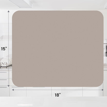 WISELIFE Dish Drying Mat Super Absorbent Drying Mat Large Dish Drying Mats for Kitchen Counter Easy Clean Dish Mat Kitchen Drying Mat15"x 18" Stylish Grey
