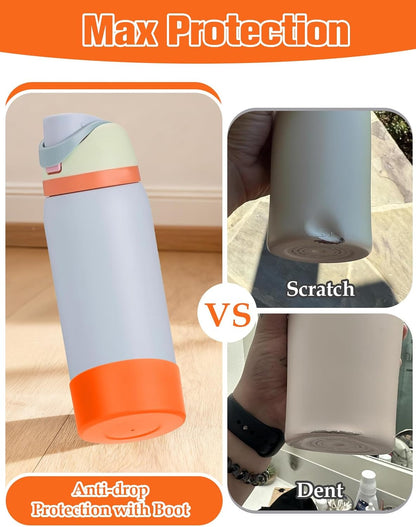 Mity rain 2PCS Silicone Boot for Owala Water Bottle 24 oz 32 oz, Anti-Slip Protective Sleeve Bottom Bumper Protector for FreeSip Stainless Steel Water Bottles Accessories
