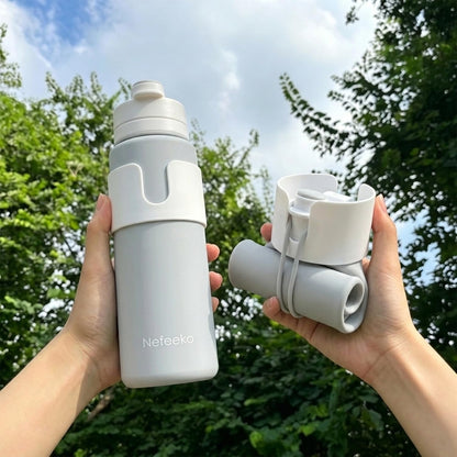 Nefeeko Collapsible Water Bottle, BPA Free 26oz Foldable Water Bottle for Travel Sports, Leak-Proof Spill-Proof Portable Water Bottles with Carabiner, Lightweight