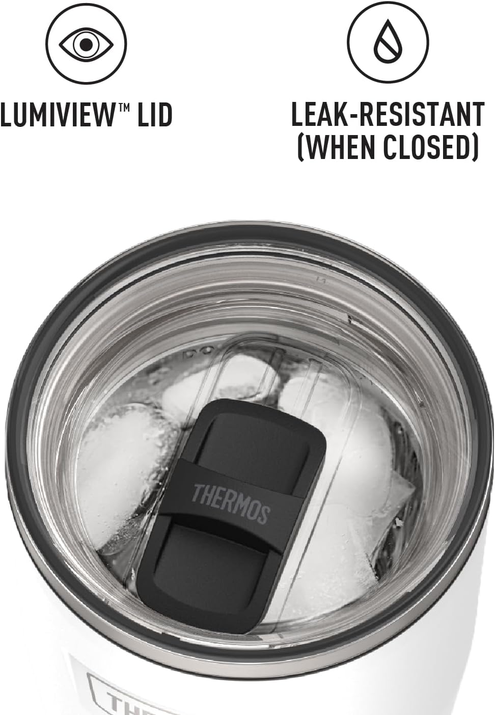 THERMOS ICON SERIES, Stainless Steel Tumbler with Slide Lock, 18 Ounce, Mystic Navy