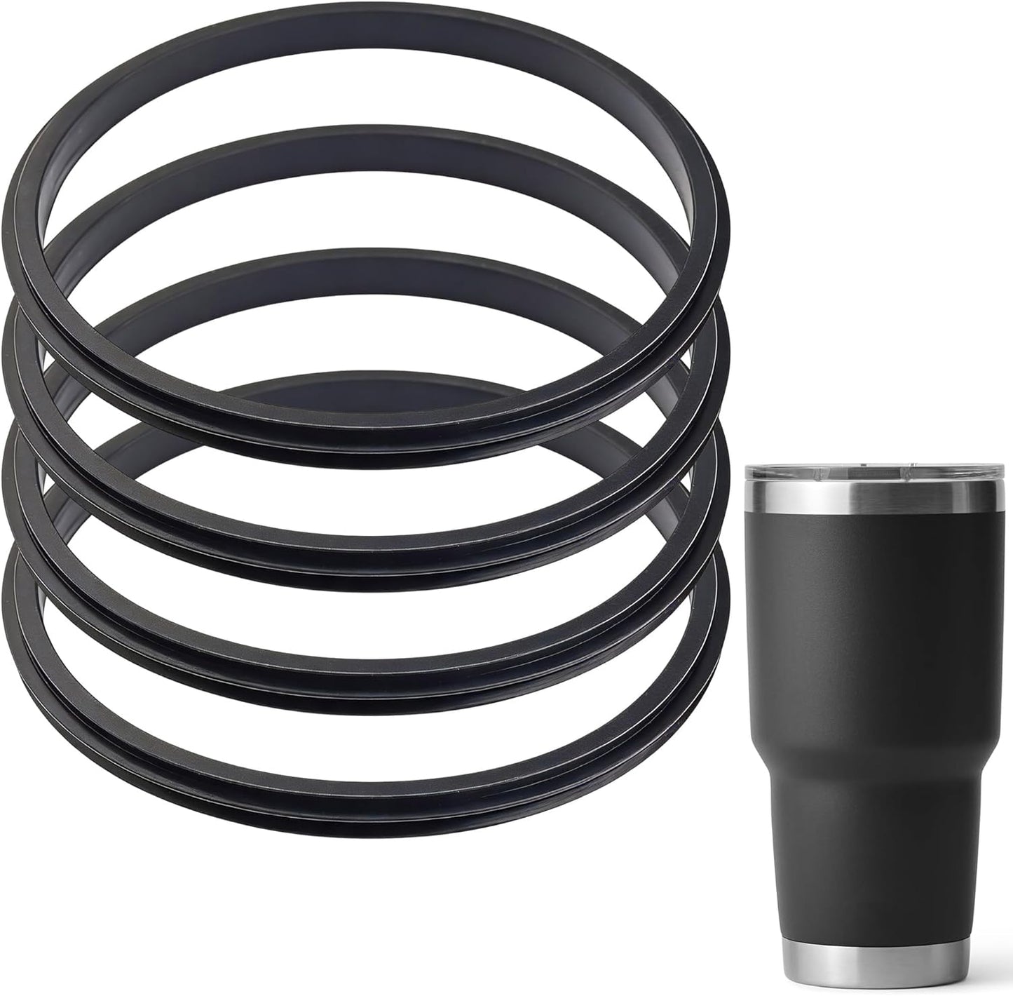 Silicone Seal Replacement Gaskets for Yeti 30 Oz Tumbler Lid, BPA-Free Rubber O-Ring Parts for Long-Lasting Leak Protection, 4 Pack