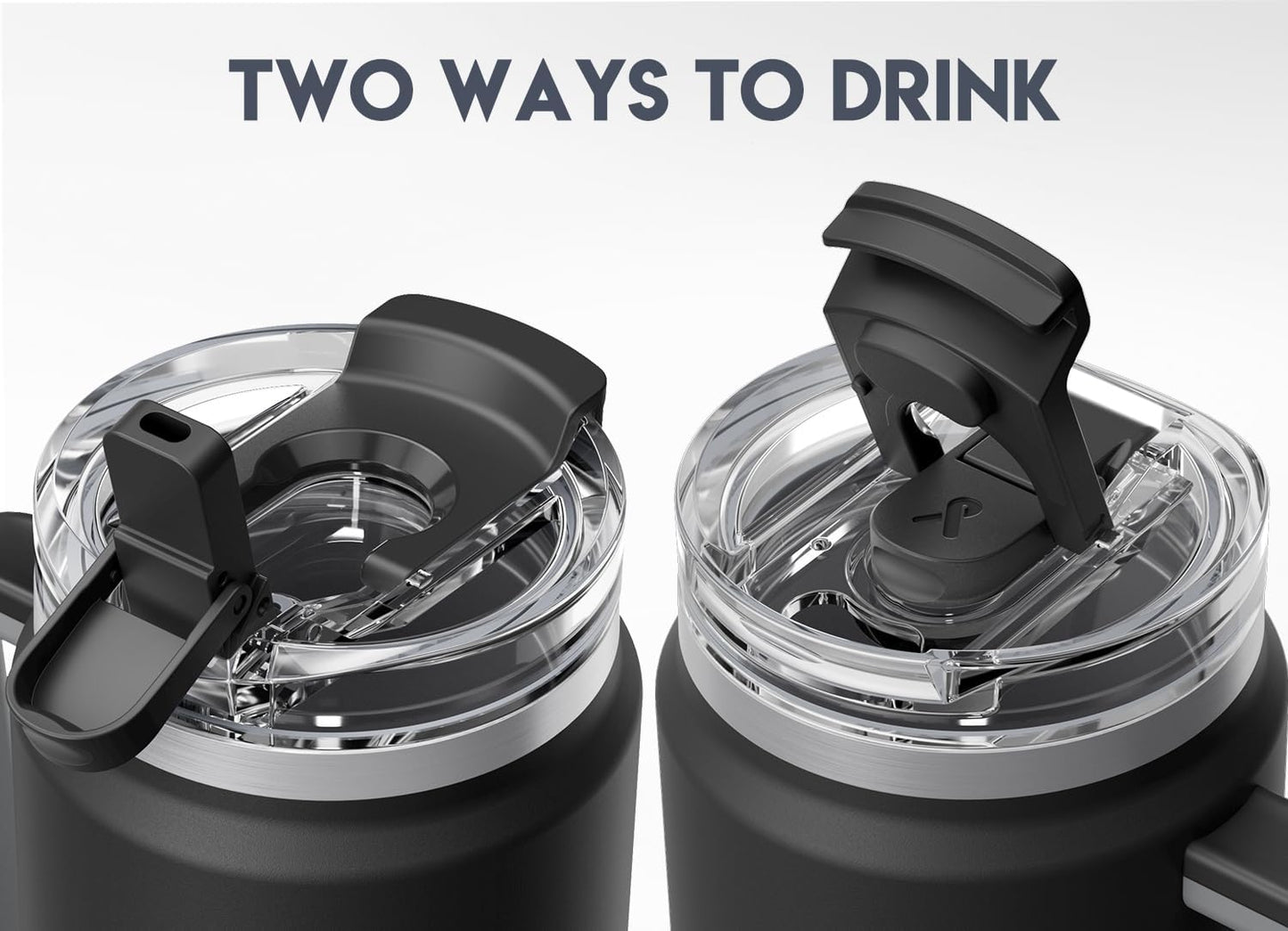 Meoky 32 oz Tumbler with Handle, Insulated Tumbler with Lid and Straw, Stainless Steel Travel Mug, Keeps Cold for 24 Hours, 100% Leak Proof, Fits in Car Cup Holder (Night)