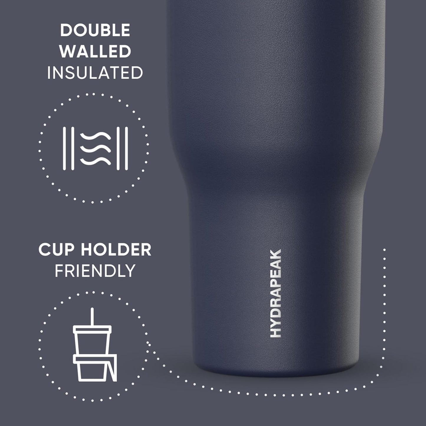 Hydrapeak Nomad 32oz Insulated Stainless Steel Travel Tumbler with Handle & Straw Lid, Leakproof, Cupholder Friendly, Keeps Drinks Cold 24 Hours, Reusable Bottle for Daily Hydration (Pale Sage)