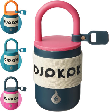 BJPKPK 13oz Insulated Stainless Steel Loop Tumbler With Lid And Handle Travel Coffee Mug Thermal Cup,Latte