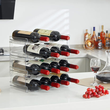 Lifewit 2 Tier Stackable Water Bottle Organizer for Cabinet, Plastic Bottle Holder Fits 6 Bottles/Tumblers up to 3.8" Diameter for Pantry/Countertop/Cupboard, 28 x 19 x 15 cm/11 x 7.5 x 5.7"