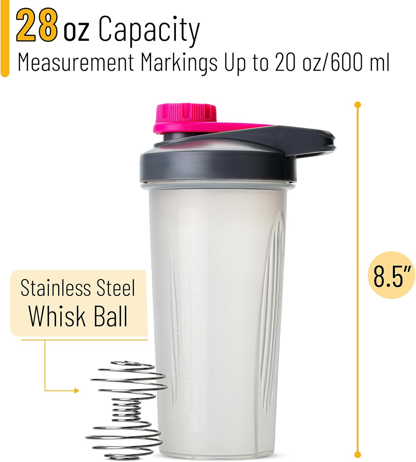 Mr. Pen- Shaker Bottles for Protein Mixes with Twist Cap, 28 oz, Protein Shaker Bottle with Wire Whisk Ball, Shaker Cup, Mixer Bottle