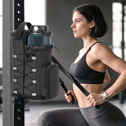 Magnetic Gym Bag Water Bottle Holder for Men and Women, Upgraded Magnetic Gym Bag, Water Bottle Holder With Strap (Black)