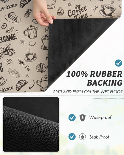 AMOAMI Dish Drying Mat for Kitchen Counter-Coffee Mat Bar Accessories, Hide Stain, Rubber Backed, Absorbent, Fit Under Coffee Maker, Espresso Machine, Pot, Dish Rack, 12"x19", Dark Grey
