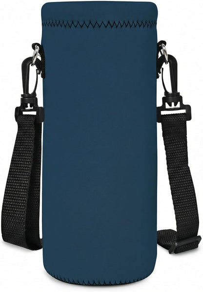 Neoprene 500ML/750ML/1000ML Water Bottle Bag Carrier, Portable Insulated Bottle Sling Holder Case Pouch with Adjustable Shoulder Strap for Men Women Walking Hiking Running