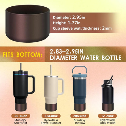 Chameleon Silicone Water Bottle Boot, Compatible with Stanley & Hydro Flask Tumbler 2.8-2.95in Bottom Anti-Slip Protector Rubber Sleeve