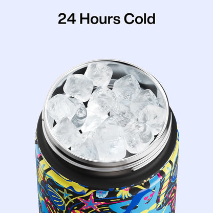 ENCOOL Insulated Water Bottle with Straw Stainless Steel Water Bottle, Leak-Proof, BPA-Free, Double Wall Vacuum Keeps Cold for 24 Hours for Sports, Travel, School (26 oz, Cotton Candy) - Colors D