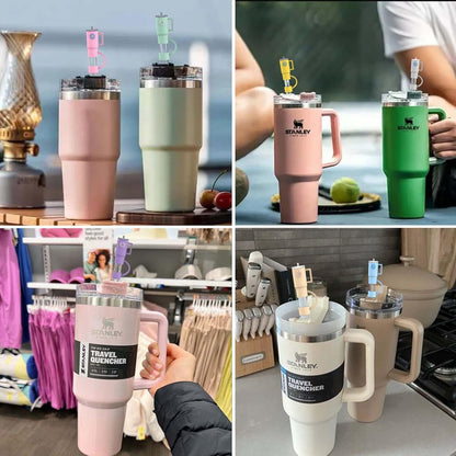 AIERSA 5Pcs Silicone Straw Cover Cap Compatible with 30&40 Oz Tumblers, Straw Tip Covers for Cups Accessories
