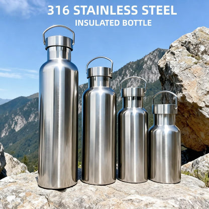 Vacuum Insulated Stainless Steel Water Bottle Insulated Water Bottle Wide Mouth Insulated Metal Bottle for Cold Drinks I BPA-Free Bottle for Travel (17oz)