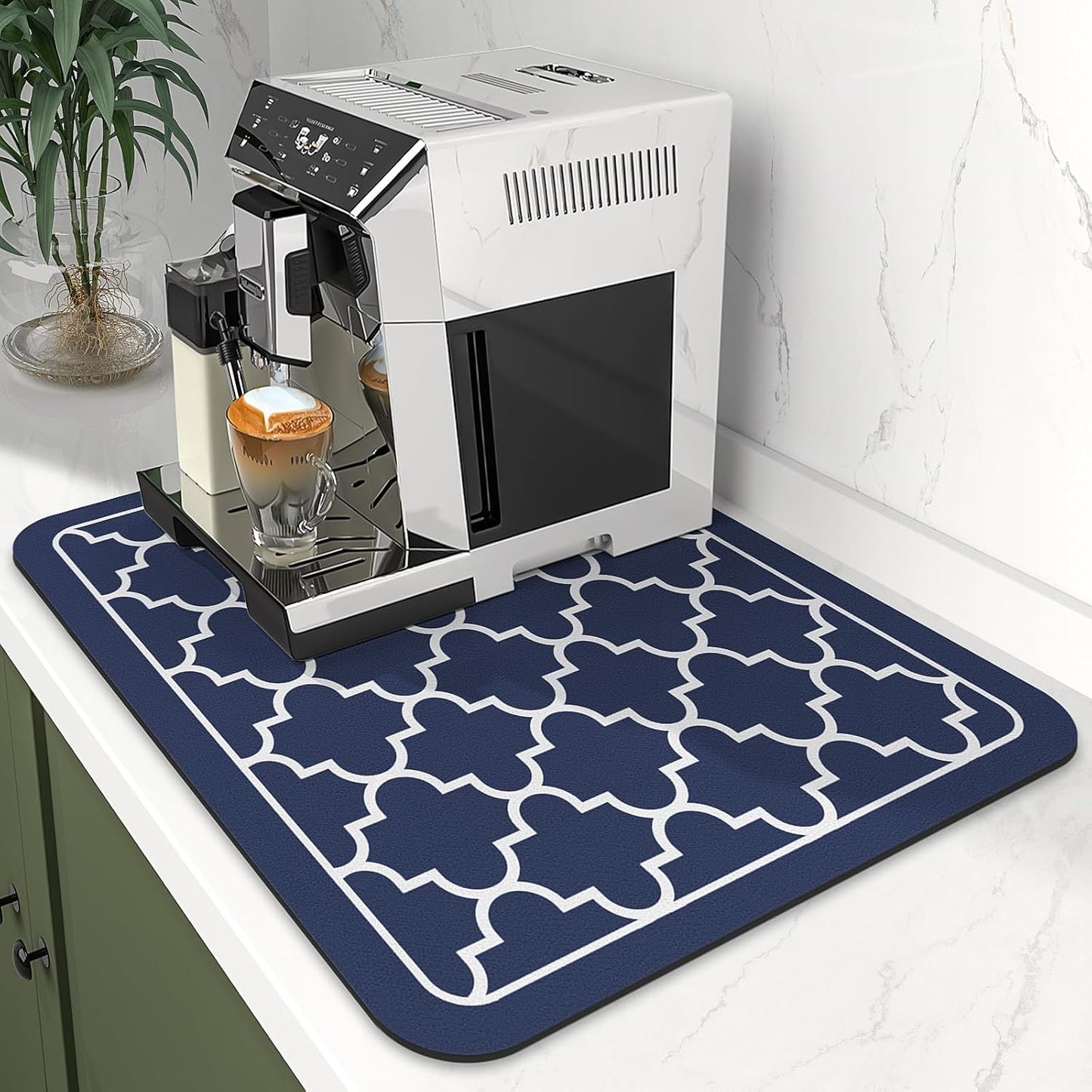 WISELIFE Dish Drying Mat Super Absorbent Drying Mat Large Dish Drying Mats for Kitchen Counter Easy Clean Dish Mat Kitchen Drying Mat15"x 18" Stylish Grey