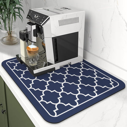 WISELIFE Dish Drying Mat Super Absorbent Drying Mat Large Dish Drying Mats for Kitchen Counter Easy Clean Dish Mat Kitchen Drying Mat15"x 18" Stylish Grey