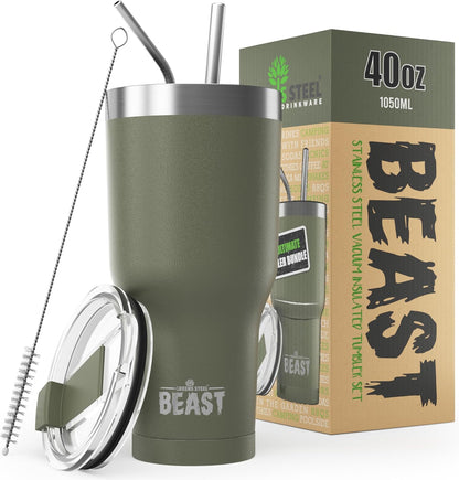 Beast 10 oz Tumbler Stainless Steel Vacuum Insulated Coffee Ice Cup Double Wall Travel Flask (Arctic White)