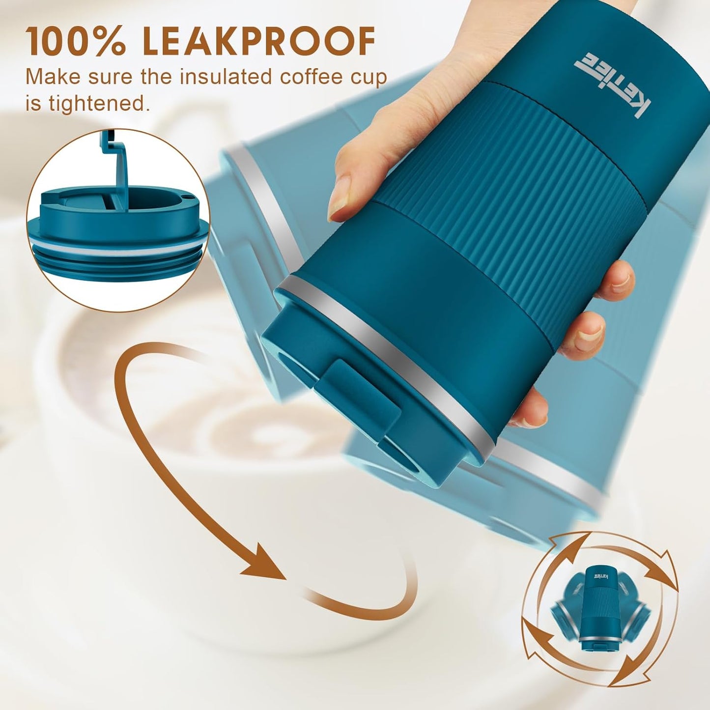KETIEE Travel Coffee Mug Spill Proof 12oz, Insulated Travel Mug to Go, Reusable Coffee Cup with Seal Lid, Vacuum Stainless Steel Tumbler for Hot/Cold Drinks (Red)