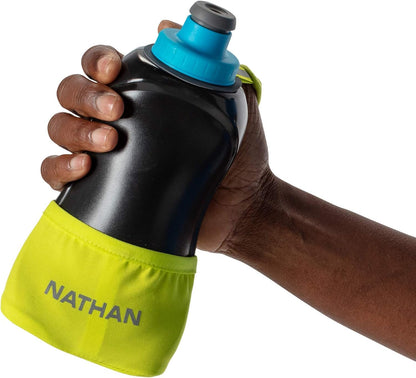 Nathan Running Handheld Water Bottle Adjustable No-Grip Quick Squeeze Lite Hand Strap. Reflective Hydration