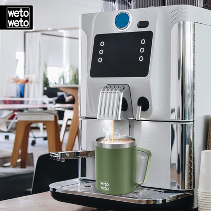 WETOWETO 14 oz Coffee Mug, Vacuum Insulated Camping Mug with Lid, Double Wall Stainless Steel Travel Tumbler Cup, Thermal Coffee Mug, Powder Coated Navy Blue